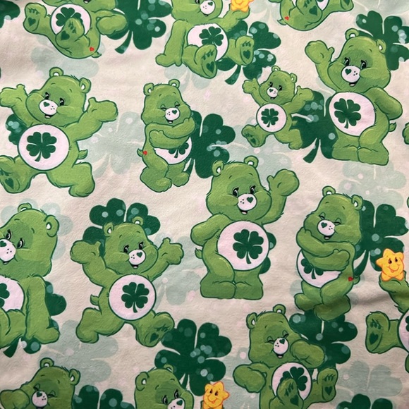 Girls Care Bear Lucky St Patrick’s Day 4 leaf clover cross back twirl dress - Picture 5 of 5